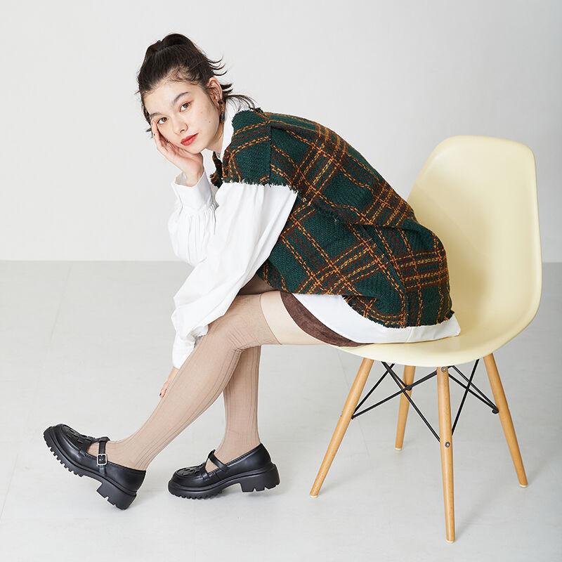 ORiental TRaffic「編み込みTストラップシューズ/31306」|パンプス|