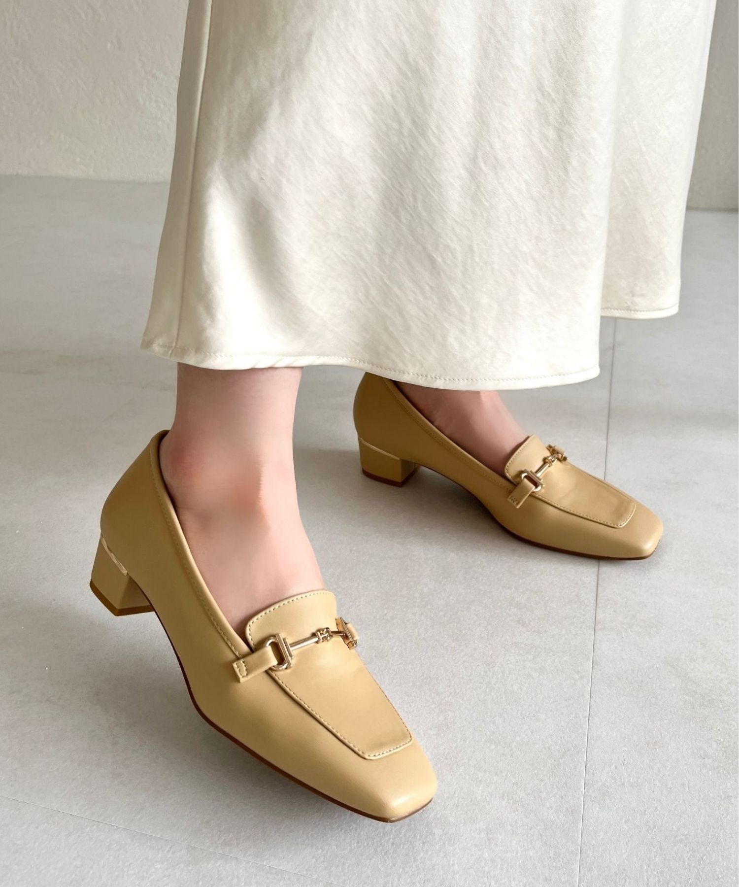 WA Oriental TRaffic「【定番】メタリックラインビットヒールローファー/42101」|ローファー|CAMEL