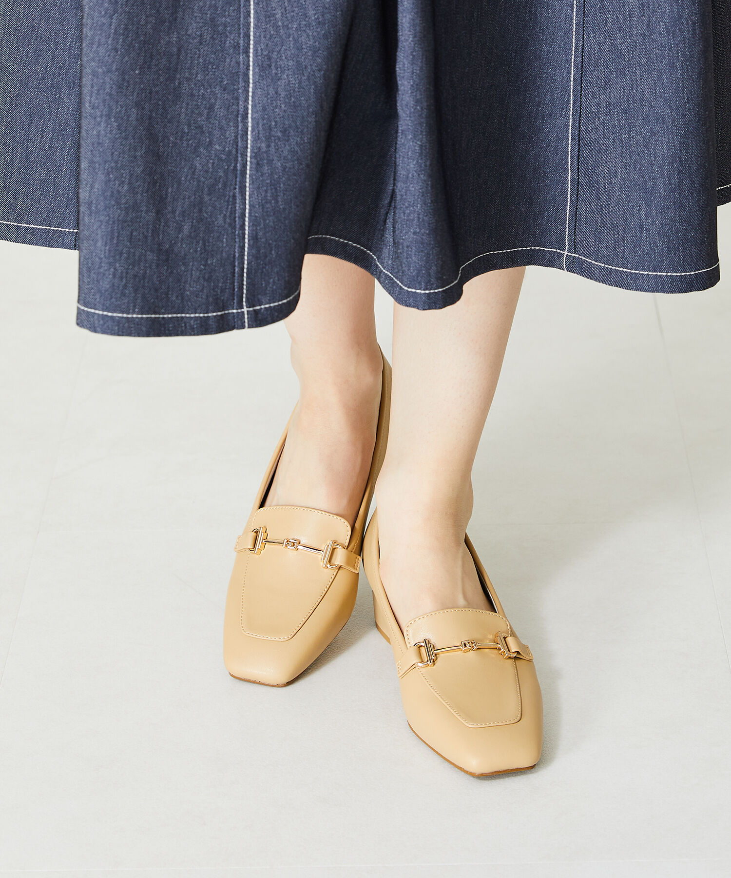 WA Oriental TRaffic「【定番】メタリックラインビットヒールローファー/42101」|ローファー|