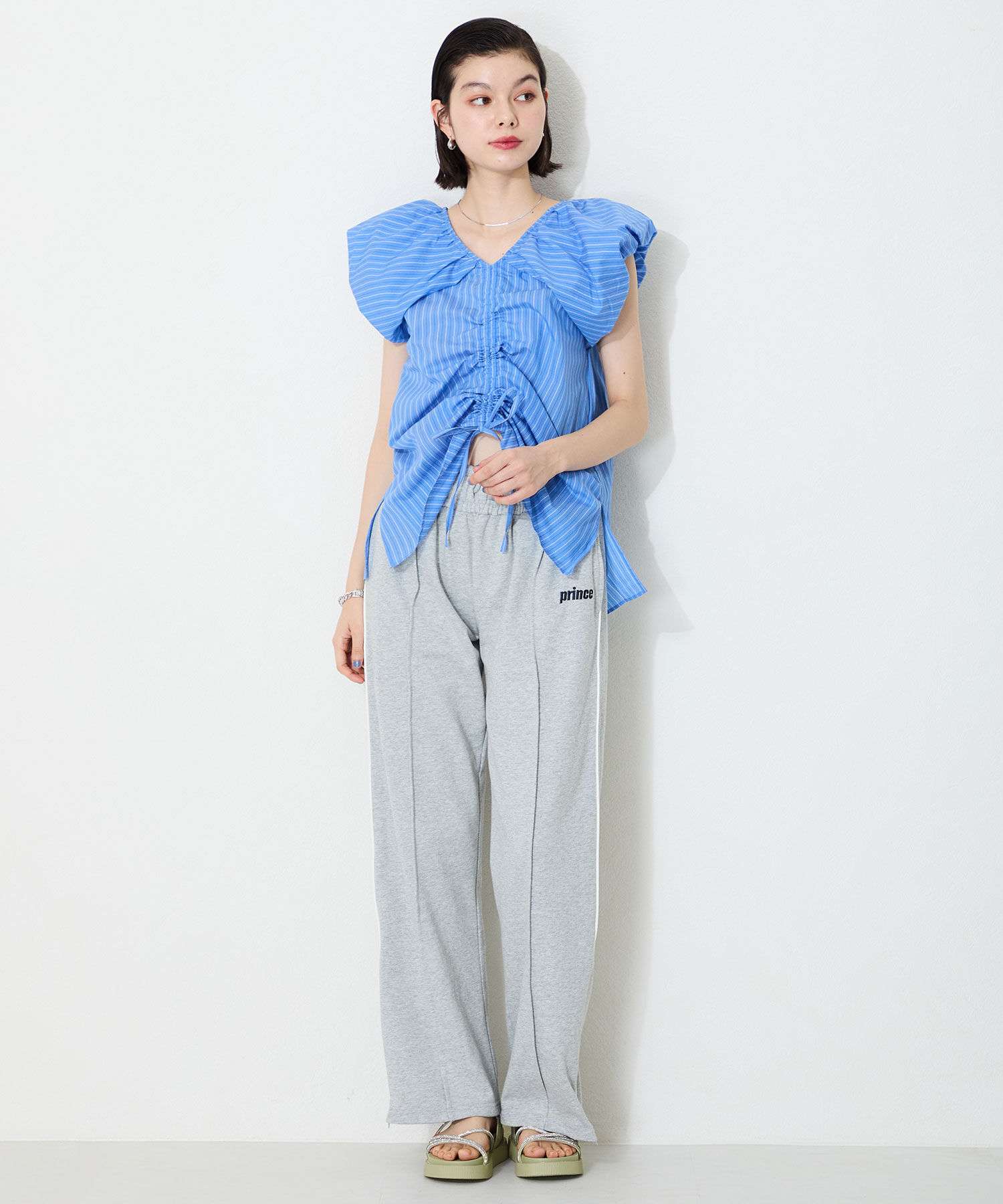 ORiental TRaffic「【追加】ラインストーンストラップサンダル/41217 サンダル 人気 トレンド 売れてる ラインストーン」|サンダル|