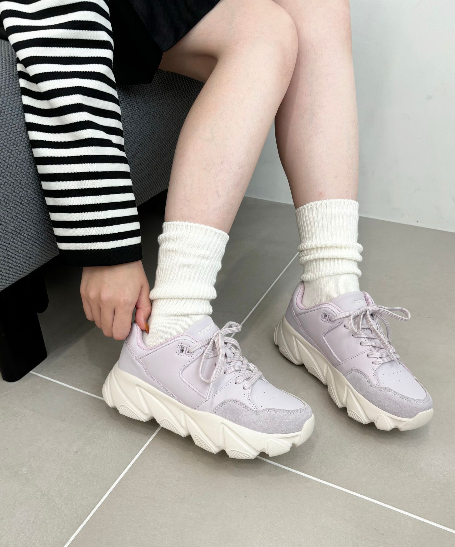 ORiental TRaffic「【アウトレット価格】パンチングデザインボリュームソールスニーカー/OT3738」|スニーカー|PURPLE