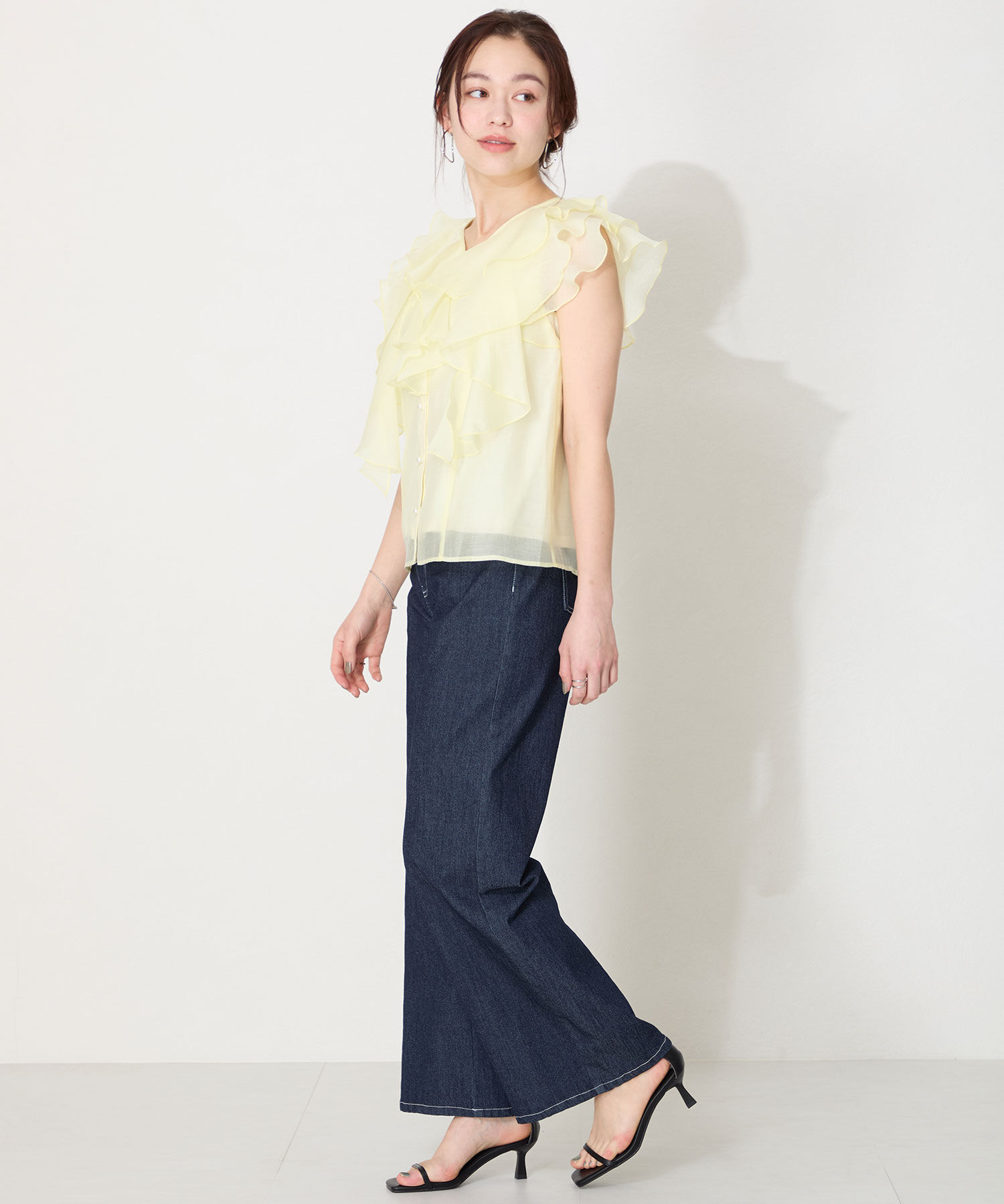 ORiental TRaffic「【WEB限定】ナローストラップヒールサンダル/31292 サンダル 人気 売れてる トレンド ヒール6.5cm」|サンダル|