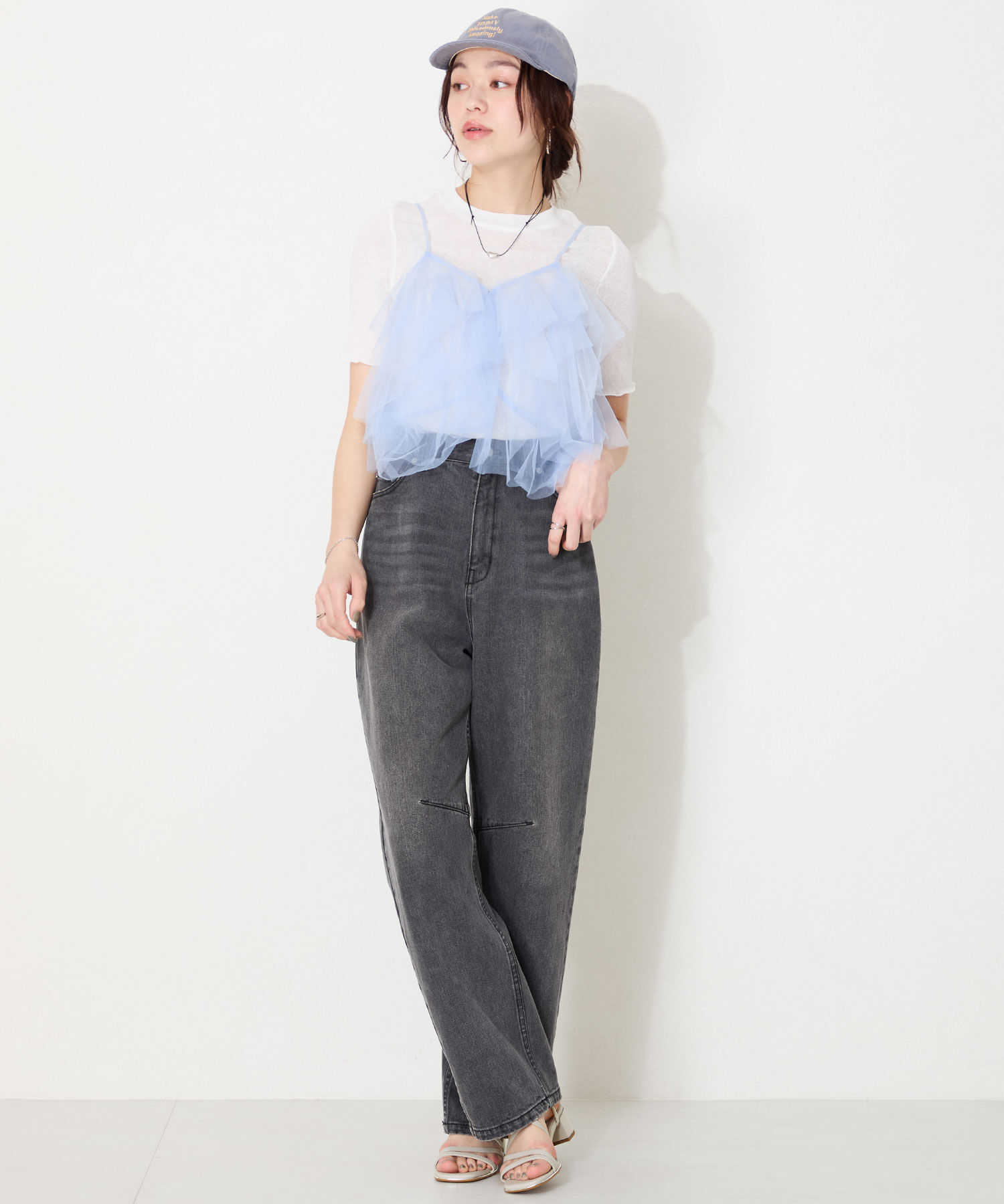 ORiental TRaffic「【WEB限定】●2025春夏新作●ナローストラップメタリックラインサンダル/55202 サンダル トレンド 人気」|サンダル|