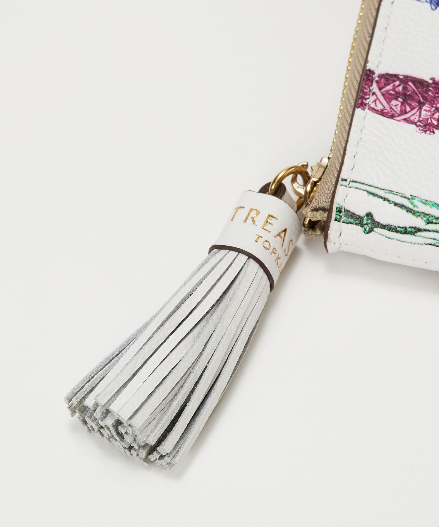 TOPKAPI TREASURE「【TREASURE TOPKAPI】シュリンクレザー タッセル プリント ラウンド 二つ折り財布」|財布|