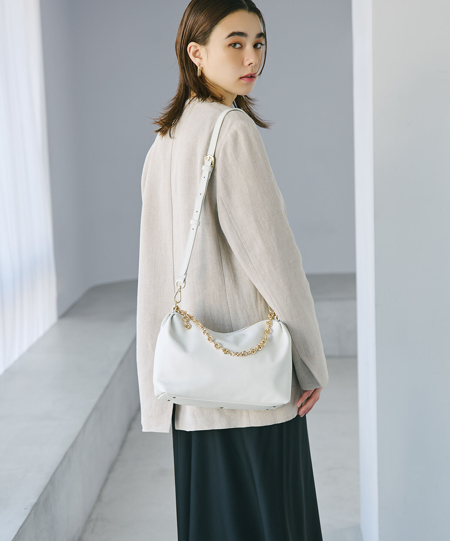 TOPKAPI TREASURE「【TREASURE TOPKAPI】スムース レザー チェーン付き ショルダー バッグ」|ショルダー・メッセンジャー|