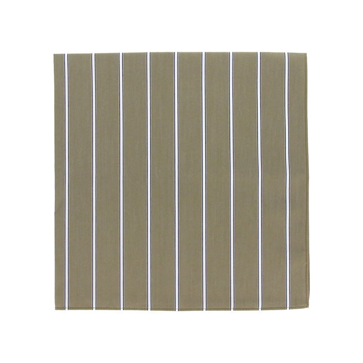 DELFONICS「ハンカチ ストライプ」|ハンカチ|オリーブ