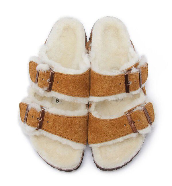 BIRKENSTOCK「【ビルケンシュトック】アリゾナ/ミンク スエードレザー シープスキン/サンダル レディース」|サンダル|
