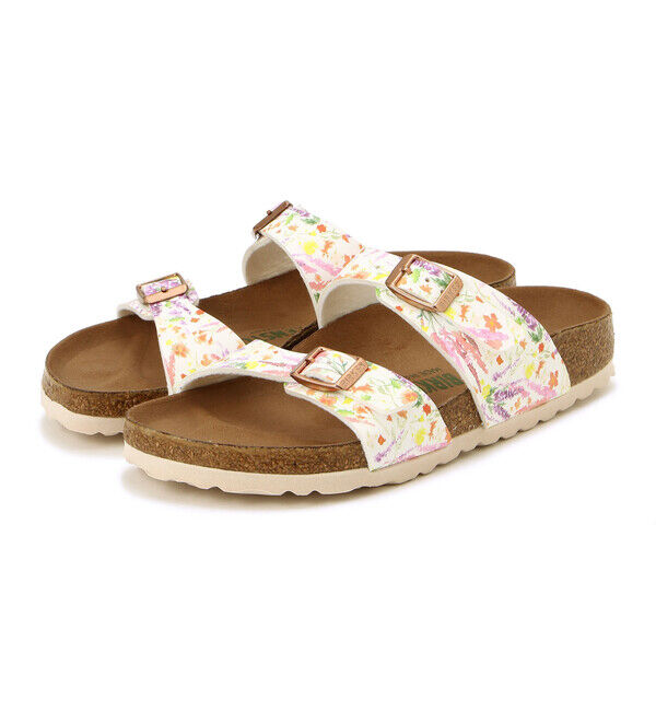 BIRKENSTOCK「【ビルケンシュトック】シドニー/サマーフローラルローズ ヴィーガン/サンダル レディース」|サンダル|ホワイト系その他