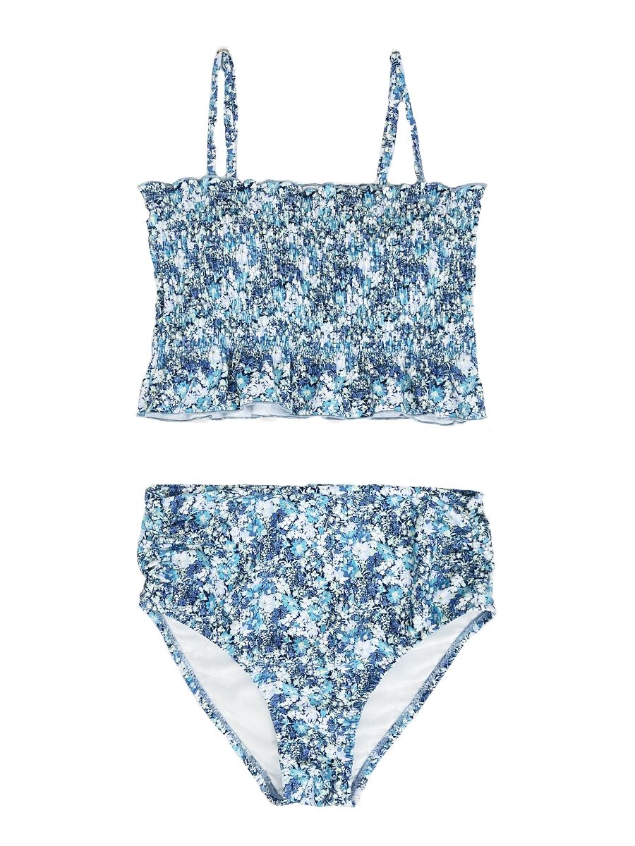 PEAK&PINE「小花柄シャーリングバンドゥビキニ」|ビキニ|