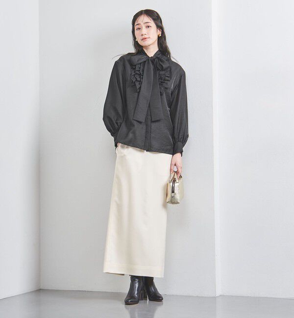 UNITED ARROWS「オーガンジー フリル＆ボウタイ ブラウス」|シャツ・ブラウス|