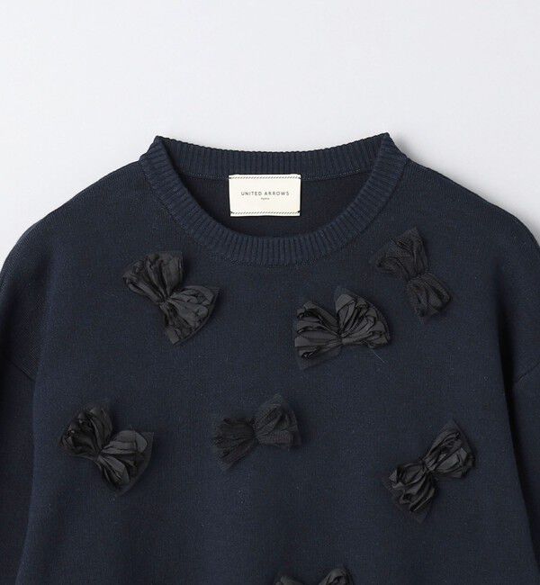 UNITED ARROWS「3D リボン クルーネック ニット」|ニット・セーター|