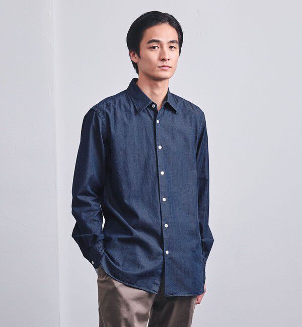 UNITED ARROWS「オーガニックコットン セミワイド ツイルデニムシャツ」|シャツ・ブラウス|