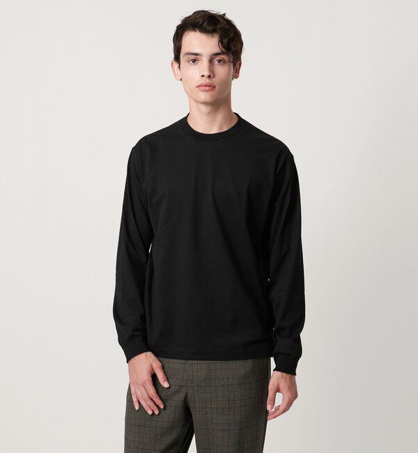UNITED ARROWS「SARROWS オーガニックコットン クルーネック ロングスリーブ Tシャツ」|Tシャツ・カットソー|BLACK