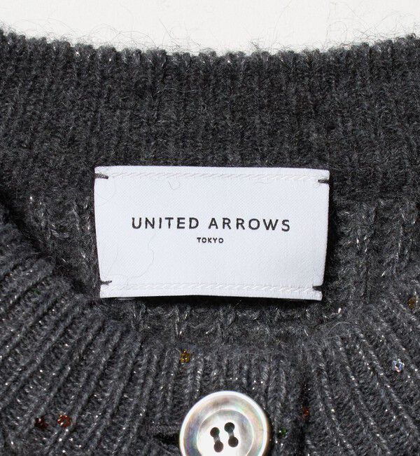 UNITED ARROWS「フラワー スパンコール カーディガン」|カーディガン|