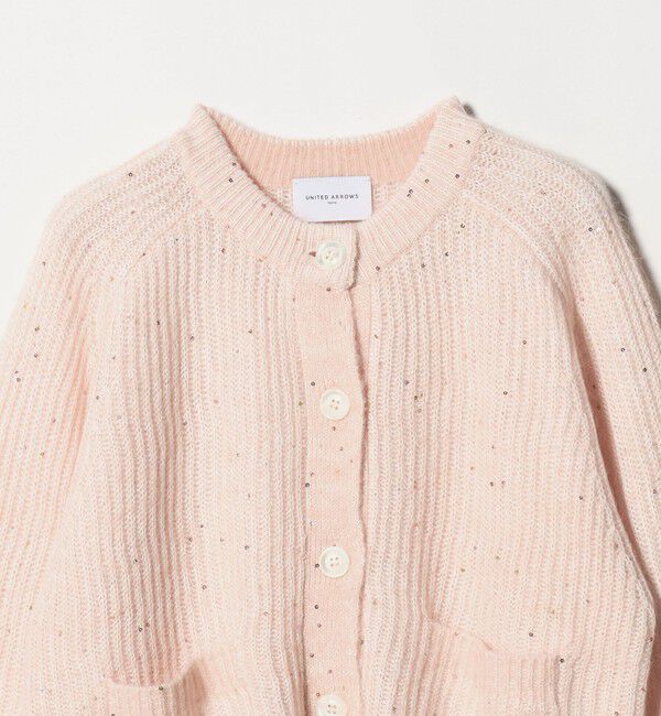 UNITED ARROWS「フラワー スパンコール カーディガン」|カーディガン|