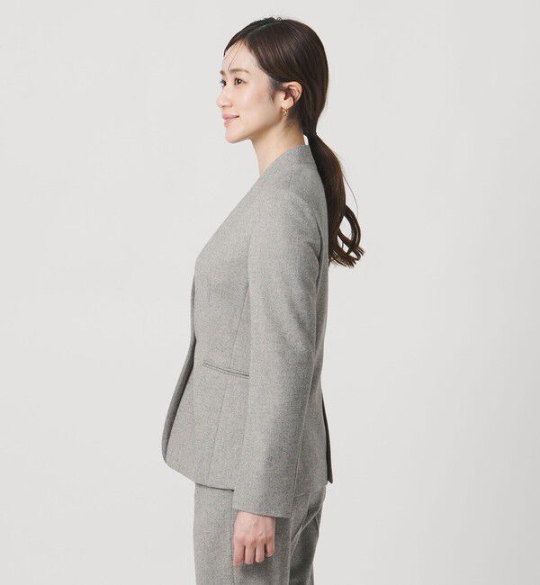 UNITED ARROWS「ツイードライク ノーカラージャケット」|ノーカラージャケット|