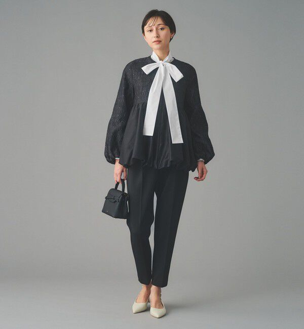 UNITED ARROWS「タックフリル ボウ ブラウス」|シャツ・ブラウス|