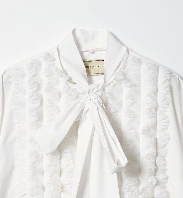 UNITED ARROWS「タックフリル ボウ ブラウス」|シャツ・ブラウス|