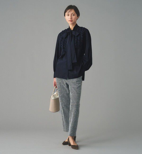 UNITED ARROWS「タックフリル ボウ ブラウス」|シャツ・ブラウス|