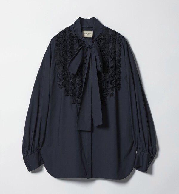 UNITED ARROWS「タックフリル ボウ ブラウス」|シャツ・ブラウス|