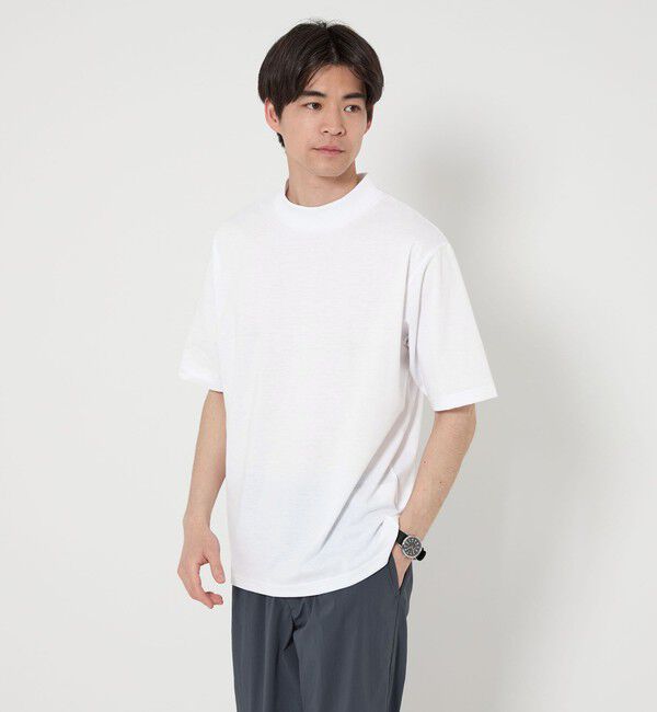 UNITED ARROWS green label relaxing「【WEB限定】JUST fit デイリー モック 半袖 Ｔシャツ カットソー -吸水速乾・抗菌-」|Tシャツ・カットソー|