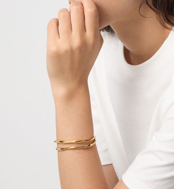 UNITED ARROWS green label relaxing「ダブル ライン バングル」|ブレスレット・バングル|GOLD