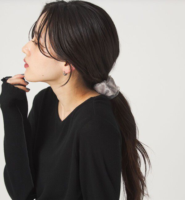 UNITED ARROWS green label relaxing「【WEB限定】チュール ヘアカフ（ドット）クラップカフ / ポニーフック / フックポニー」|ヘアゴム・シュシュ|