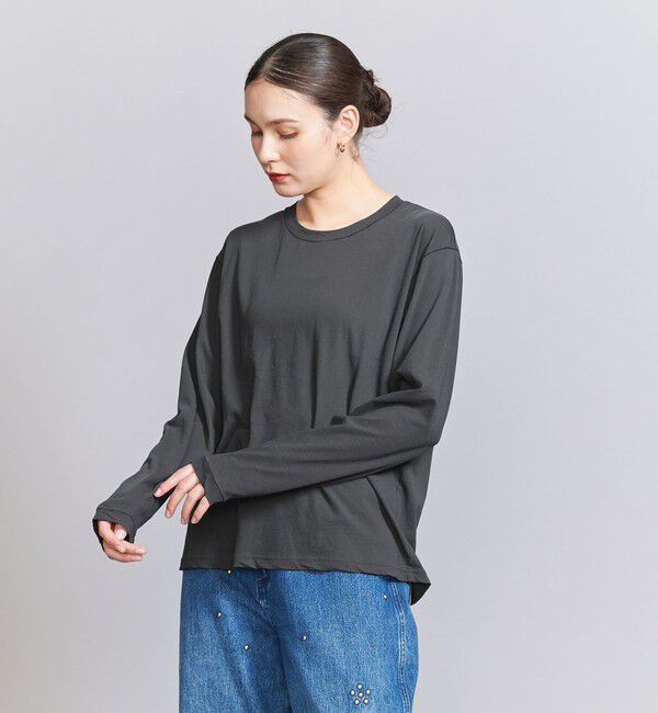 BEAUTY&YOUTH UNITED ARROWS「コットン ルーズ ロングスリーブ Tシャツ」|Tシャツ・カットソー|DK.GRAY