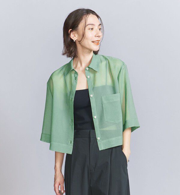 BEAUTY&YOUTH UNITED ARROWS「ポリエステル オーガンジー シャツ -ウォッシャブル-」|シャツ・ブラウス|