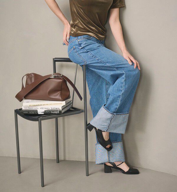 BEAUTY&YOUTH UNITED ARROWS「レザーライク オープントゥ バックストラップミュール」|サンダル|