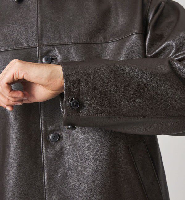 STEVEN ALAN「＜Steven Alan＞ シボ シープレザー カーコート」|ブルゾン・スタジャン|