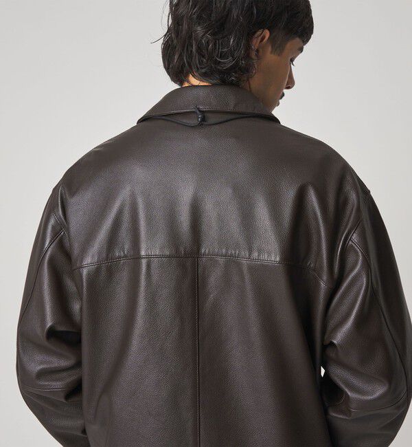 STEVEN ALAN「＜Steven Alan＞ シボ シープレザー カーコート」|ブルゾン・スタジャン|