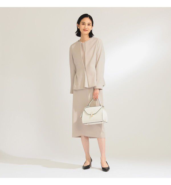 Demi-Luxe BEAMS 「トリアセ ペプラムジャケット＊」|ノーカラージャケット|