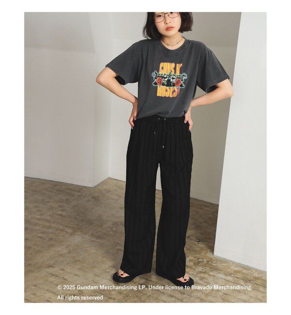 Ray BEAMS 「ストライプ ジャカード ワイド パンツ」|チノ|