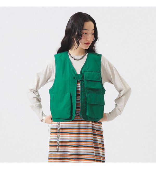 BEAMSBOY「US NAVY クルー ベスト」|ベスト・ジレ|GREEN