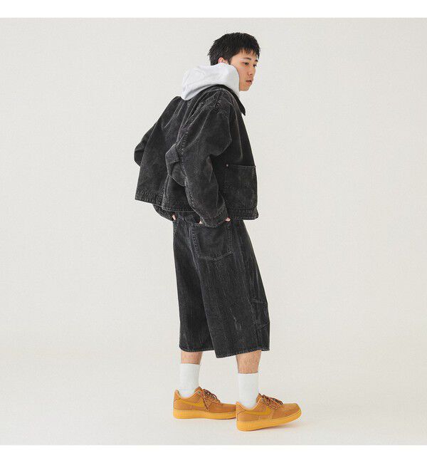 BEAMS「5ポケット クウォーターレングス ワイドデニム」|デニム|