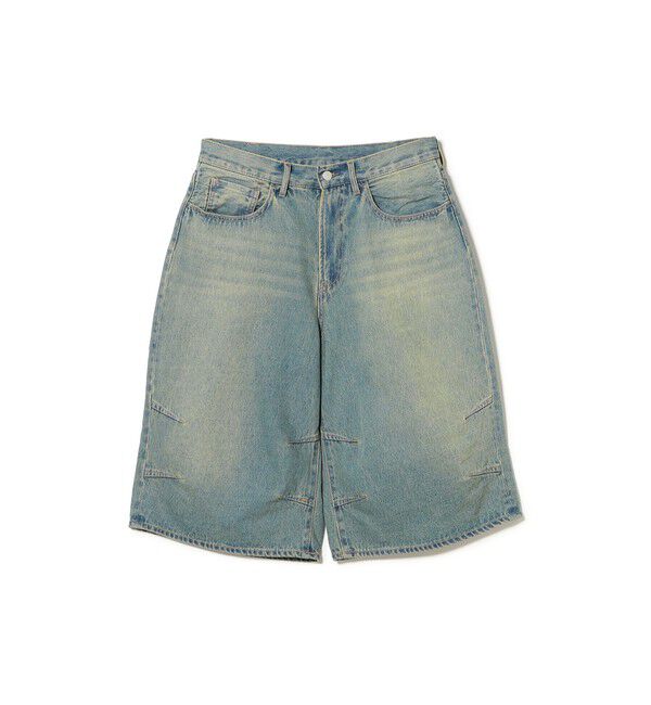 BEAMS「5ポケット クウォーターレングス ワイドデニム」|デニム|