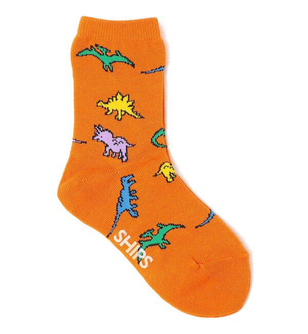 SHIPS KIDS「SHIPS KIDS:ダイナソー ソックス」|ソックス|オレンジ