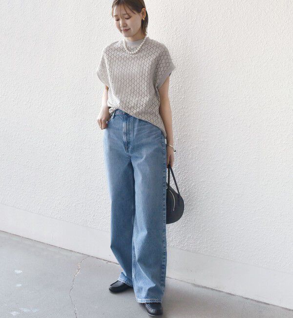 SHIPS for women「【WEB限定】〈手洗い可能〉アイレット クルーネック プルオーバー」|Tシャツ・カットソー|