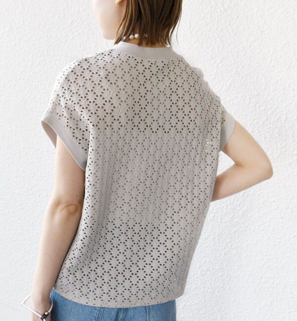 SHIPS for women「【WEB限定】〈手洗い可能〉アイレット クルーネック プルオーバー」|Tシャツ・カットソー|