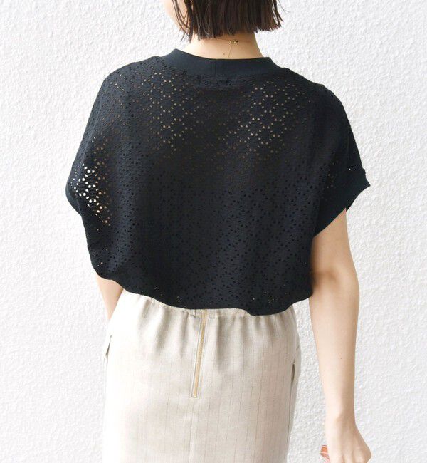 SHIPS for women「【WEB限定】〈手洗い可能〉アイレット クルーネック プルオーバー」|Tシャツ・カットソー|