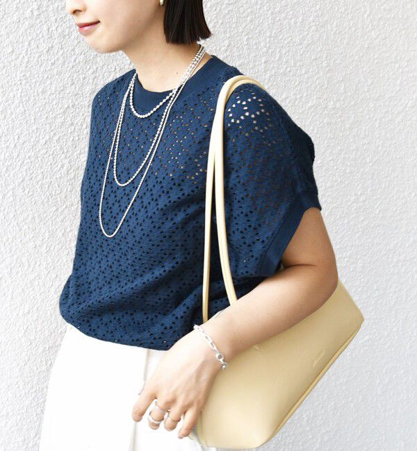 SHIPS for women「【WEB限定】〈手洗い可能〉アイレット クルーネック プルオーバー」|Tシャツ・カットソー|