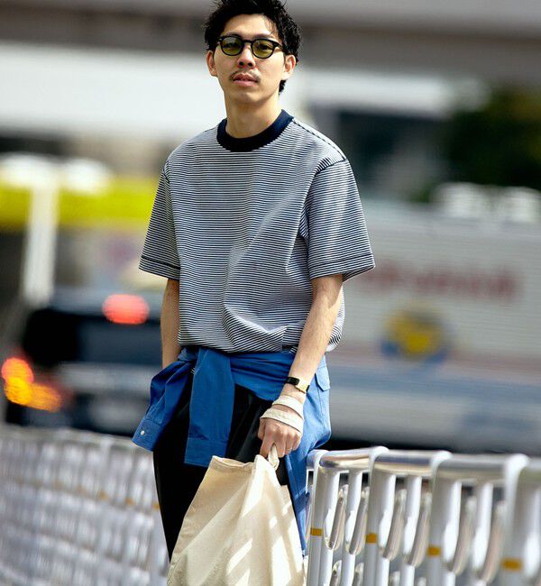 SHIPS「SHIPS: クルーネック ハイゲージ ダンボールニットTシャツ ライト」|Tシャツ・カットソー|