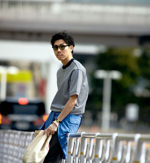 SHIPS「SHIPS: クルーネック ハイゲージ ダンボールニットTシャツ ライト」|Tシャツ・カットソー|