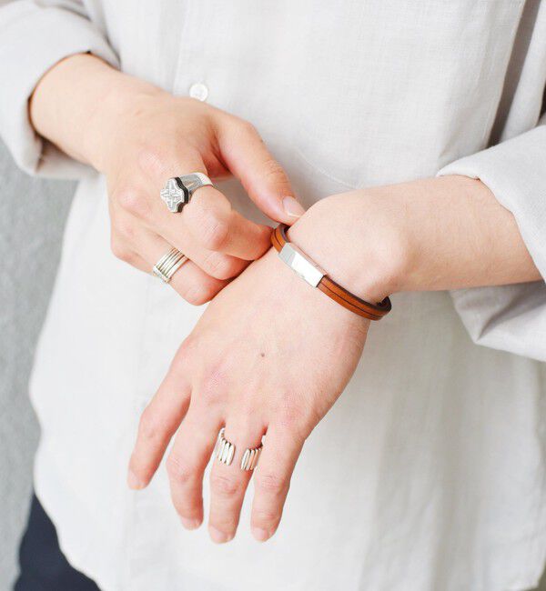 SHIPS any「SHIPS any: レザー マグネット ブレスレット◇」|ブレスレット・バングル|ブラウン