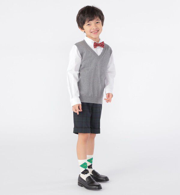 SHIPS KIDS「SHIPS KIDS:100～130cm / 14GG Vネック ベスト」|ベスト・ジレ|