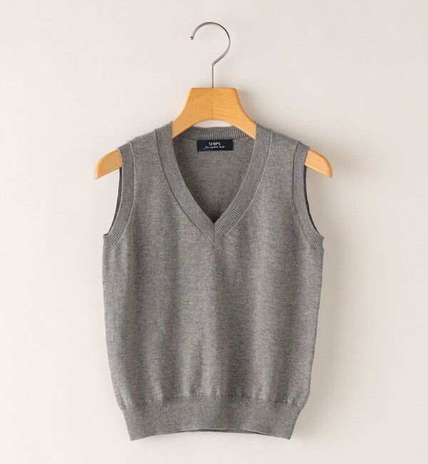 SHIPS KIDS「SHIPS KIDS:100～130cm / 14GG Vネック ベスト」|ベスト・ジレ|