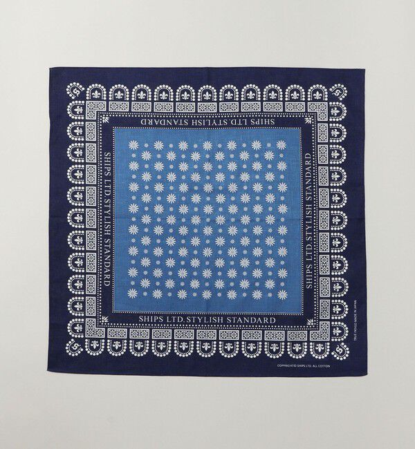SHIPS「SHIPS: インディゴ スタンダード バンダナ」|ハンカチ|ロイヤルブルー