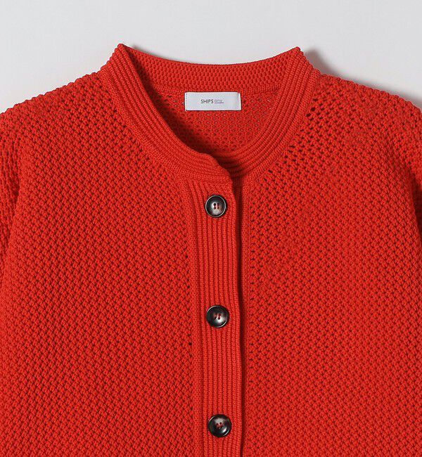 SHIPS any「SHIPS any: パターン コンパクト ショート ニット カーディガン」|カーディガン|