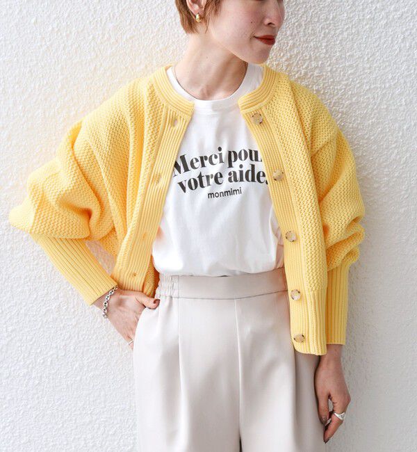 SHIPS any「SHIPS any: パターン コンパクト ショート ニット カーディガン」|カーディガン|